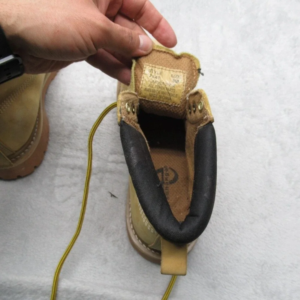 Construction Work Boots Mens 8 M Leather Lace Up Rugged Labor Work‎ Mechanic